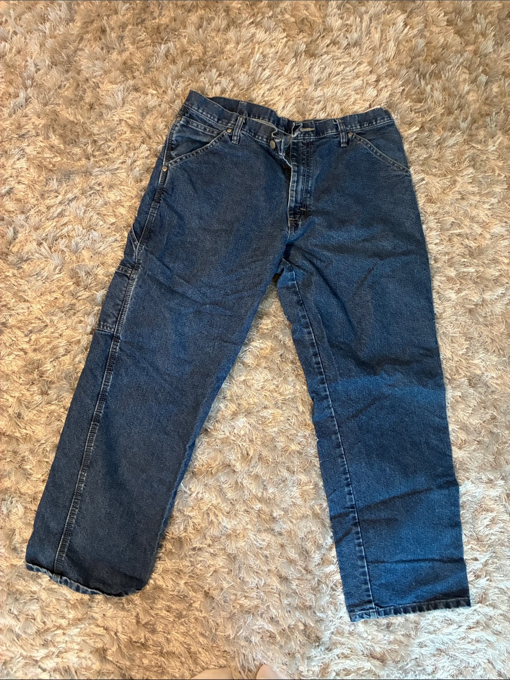 Wrangler Men's Dark Blue Relaxed Fit Jeans